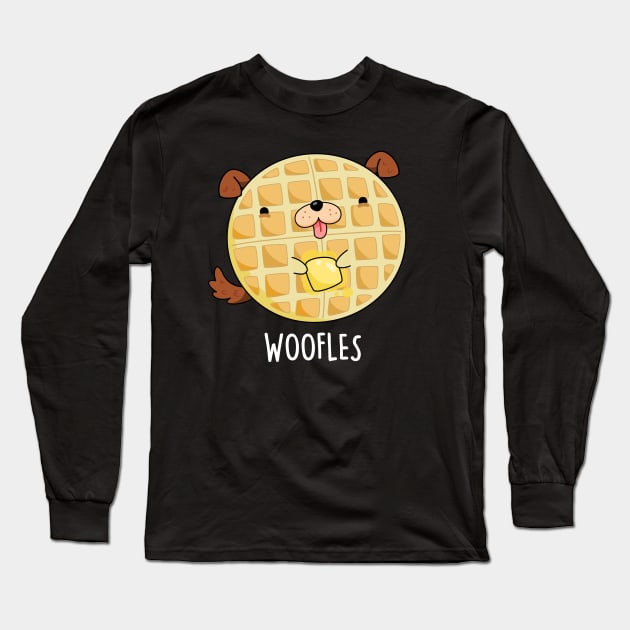 Woofle Cute Doggy Waffle Pun Long Sleeve T-Shirt by punnybone